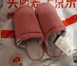 回力棉拖鞋男女士加绒秋冬季室内防臭滑保暖棉拖鞋HL0006皮红38-39码 实拍图