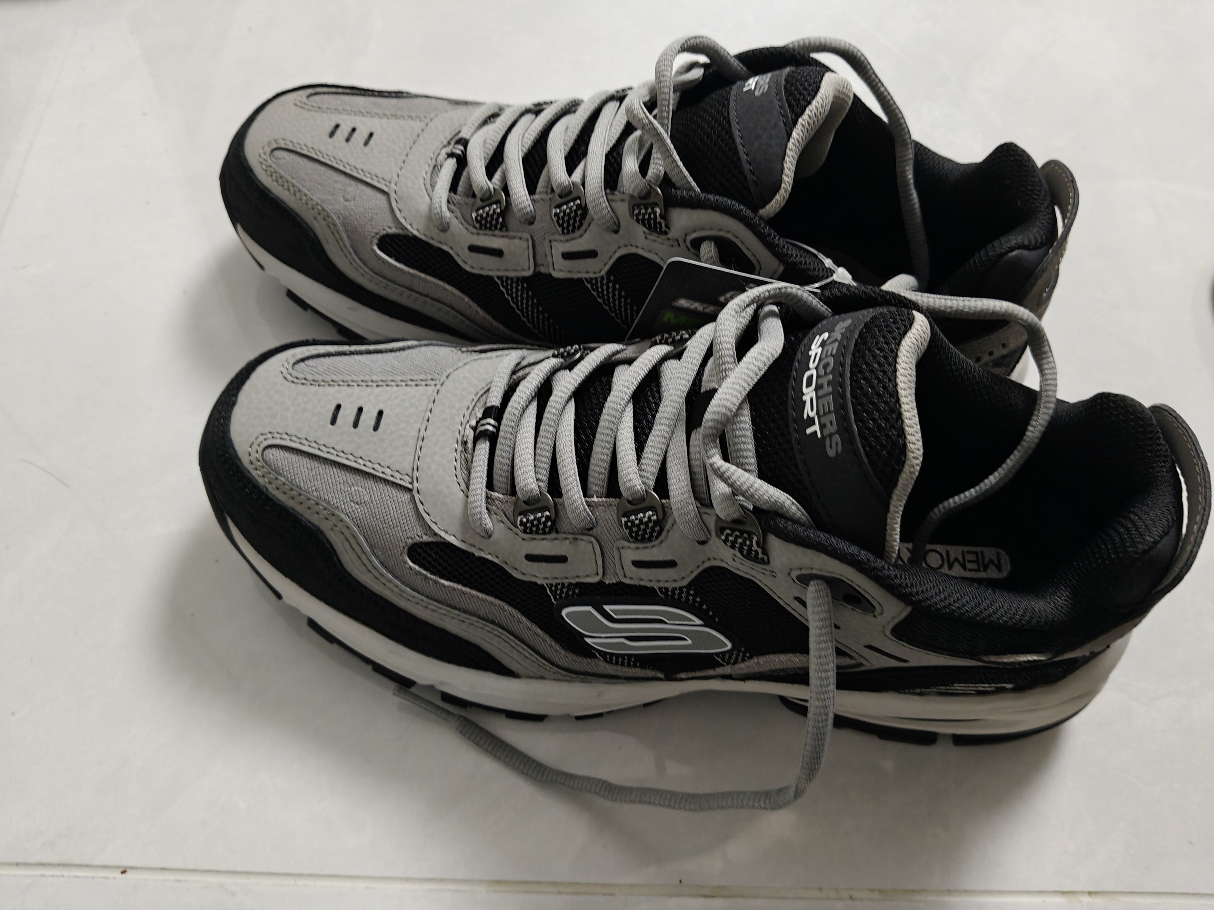 斯凯奇（Skechers）户外鞋男士秋季厚底增高运动鞋复古徒步鞋减震休闲鞋通勤男鞋 实拍图