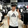 阿迪达斯（adidas）【特价清仓】夏季男女同款短袖男T恤跑步健身运动速干 白黑 3XL 实拍图