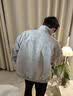 主意范（ZHUYIFAN）美式扎染皮衣棉服外套男款春秋冬季加绒加厚立领防寒机车服夹克潮 5D3074灰色加绒【升级款】 L 110-125斤 实拍图
