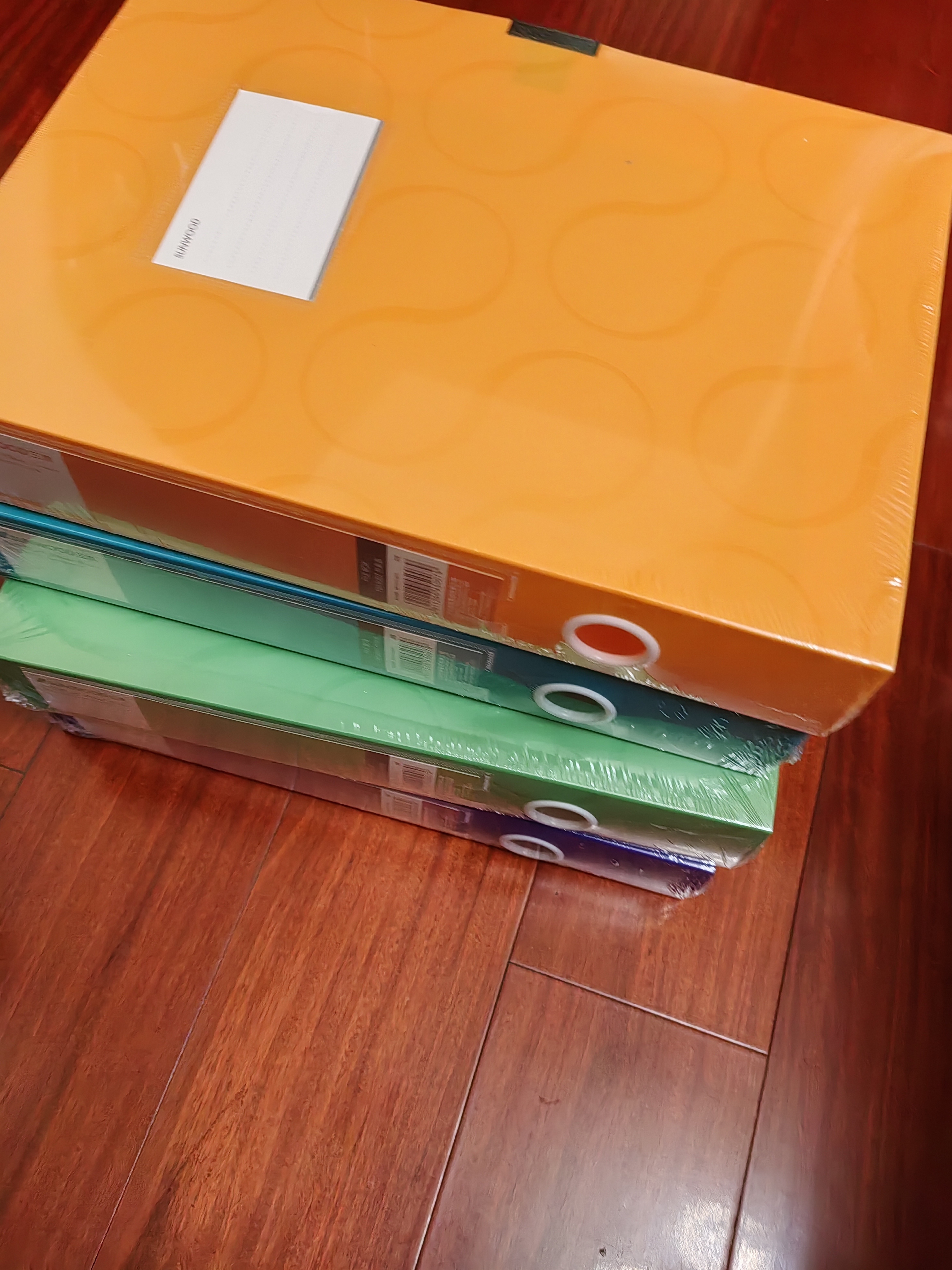 三木（SUNWOOD）5个装A4/55mm柏拉图系列彩色资料档案盒/文件盒/文件夹/收纳盒/分类凭证盒 5色混装 FBE4007 实拍图