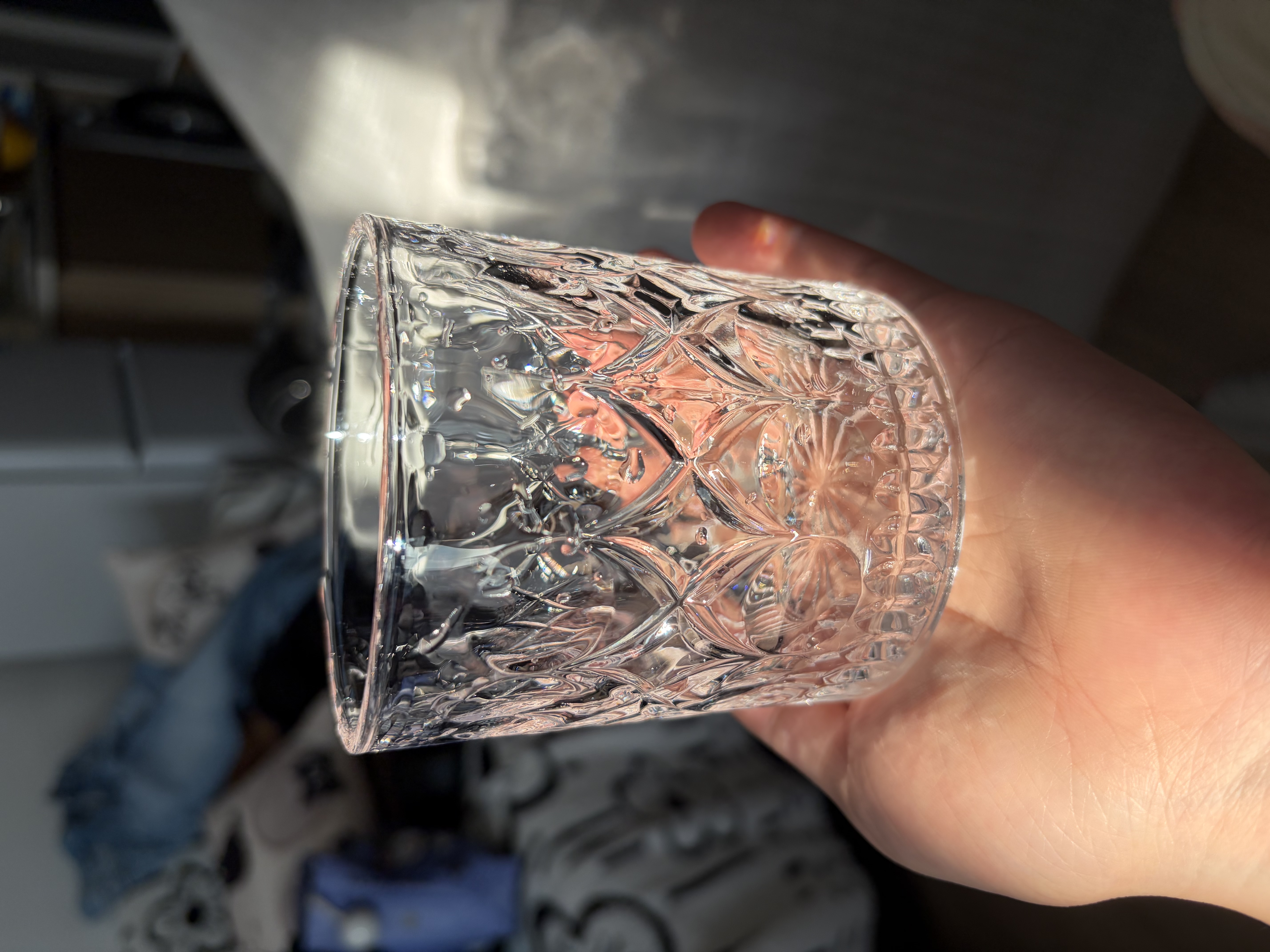 CLITON玻璃威士忌酒杯加厚复古欧式冰花烈酒杯洋酒杯水杯玻璃杯2只装 实拍图