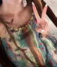 槿城旅游度假风连衣裙吊带千金感连衣裙搭配外套两件套民族风套装QZ28 油画连衣裙 L 实拍图