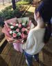馨仪鲜花速递玫瑰向日葵康乃馨花束送女友老婆生日礼物同城配送 11朵粉玫瑰混搭花束 实拍图