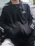 adidas通勤休闲三条纹连帽夹克早秋外套卫衣男装阿迪达斯轻运动   黑色/白   L 实拍图