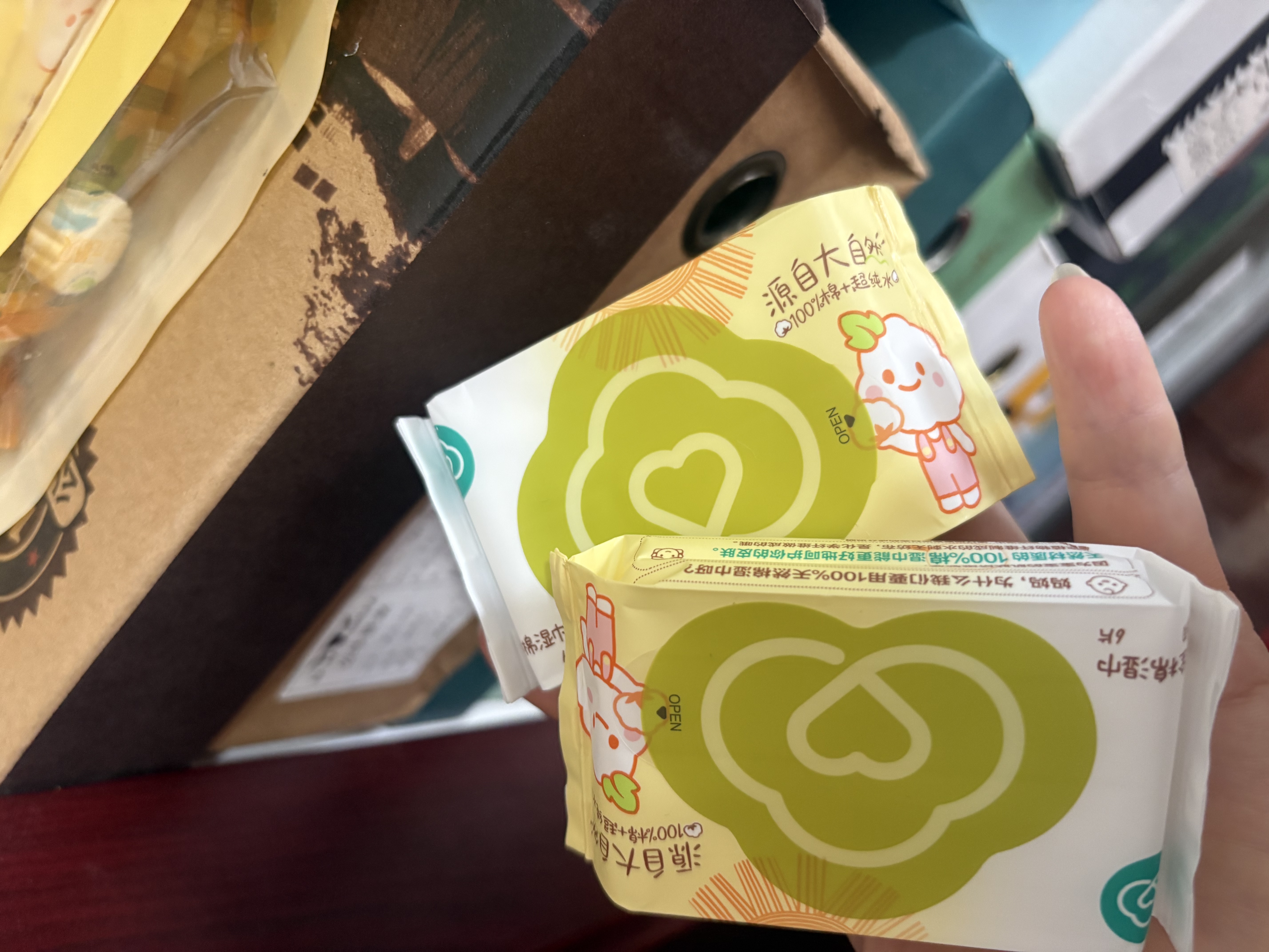 全棉时代婴儿湿巾纯棉湿纸巾便携mini卫生湿巾便携出行口袋装1提/6包 实拍图