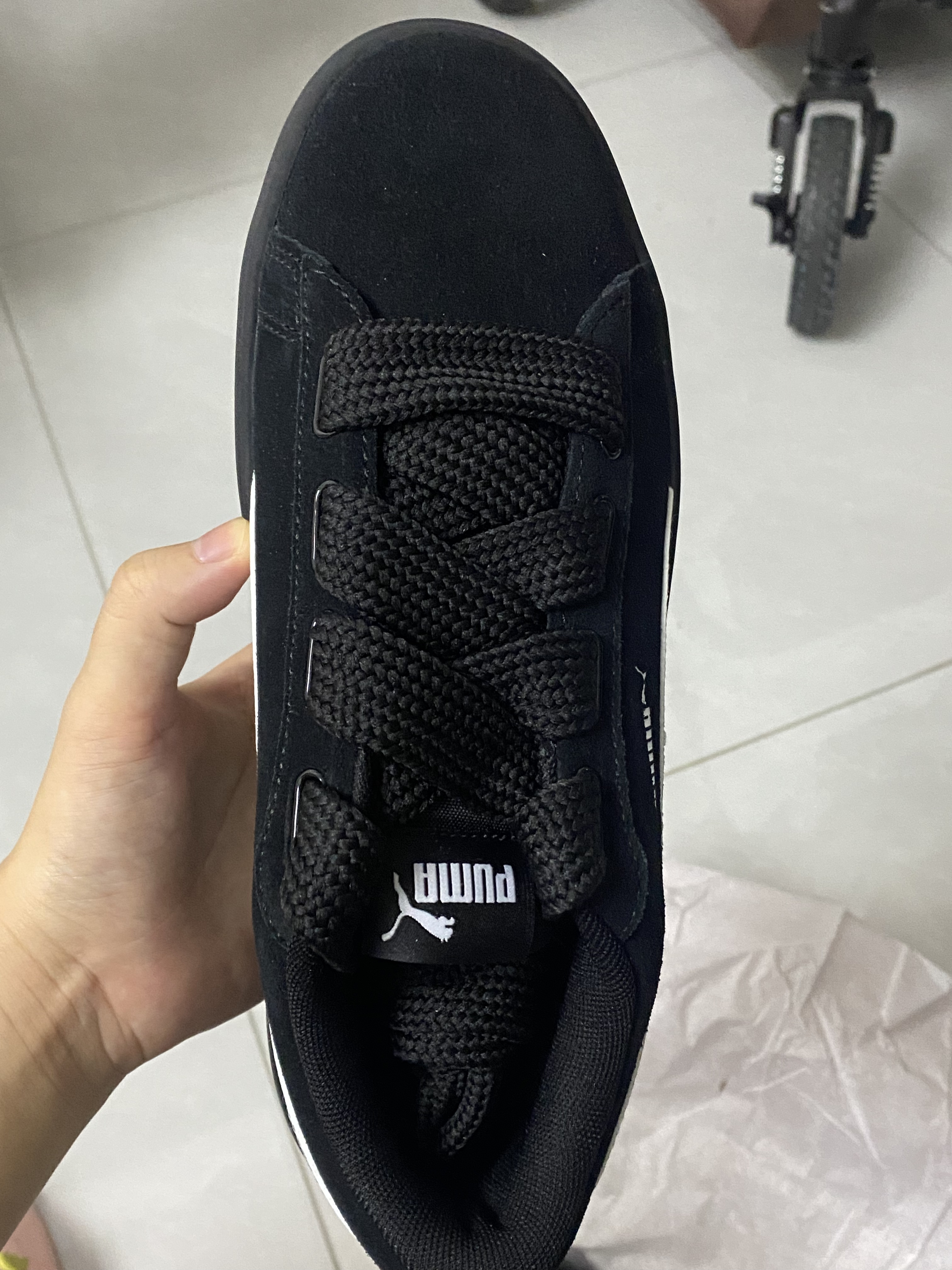 彪马（PUMA）厚底鞋增高松糕鞋小白板鞋女款秋季休闲鞋PLATFORM404158 黑色-白-02 37 实拍图