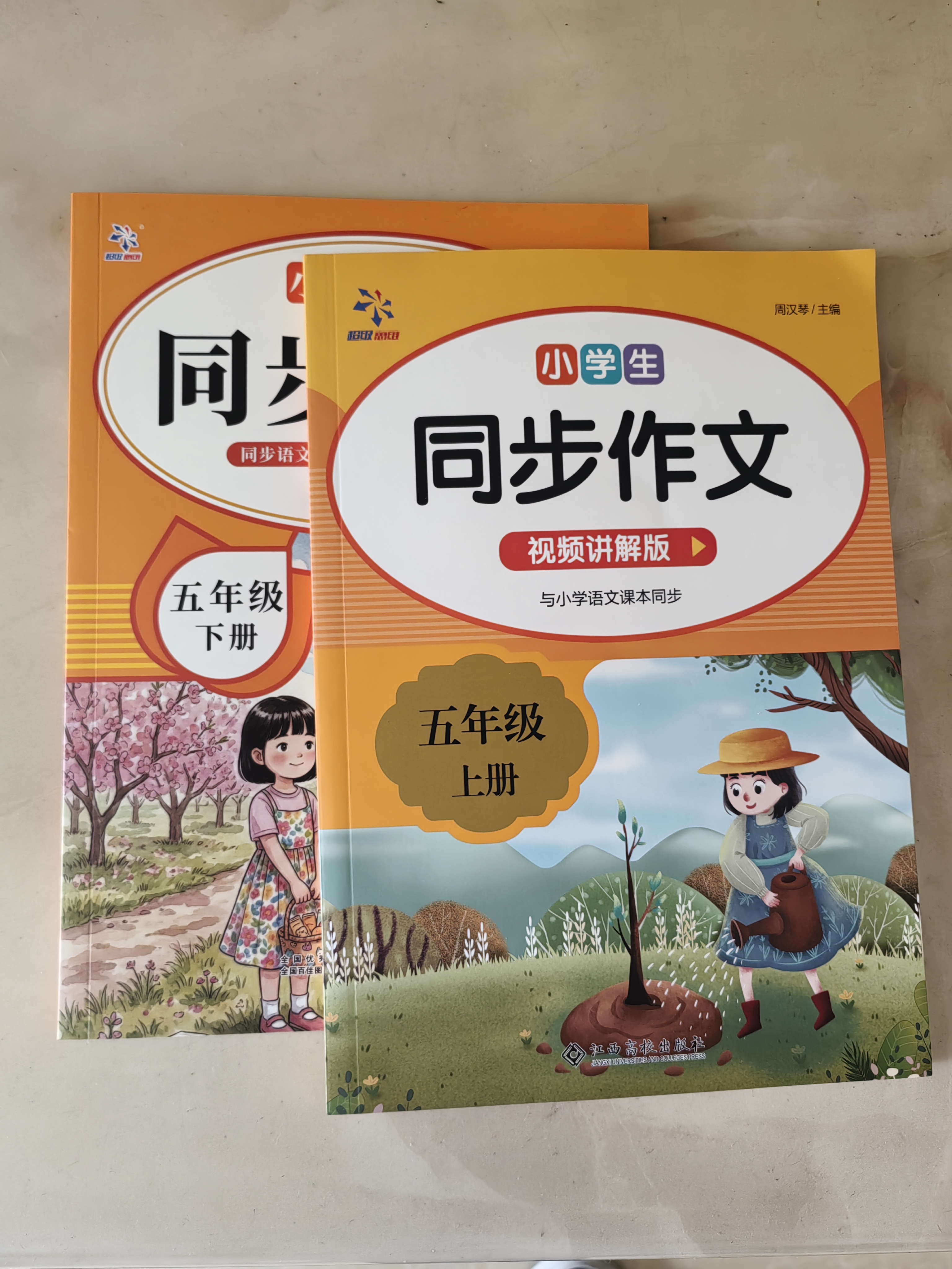 小学生同步作文五年级上下册（全2册）人教版人民教育出版社小学语文课本配套书目同步教材 阅读理解写作技巧思路素材积累范文课外阅读 实拍图