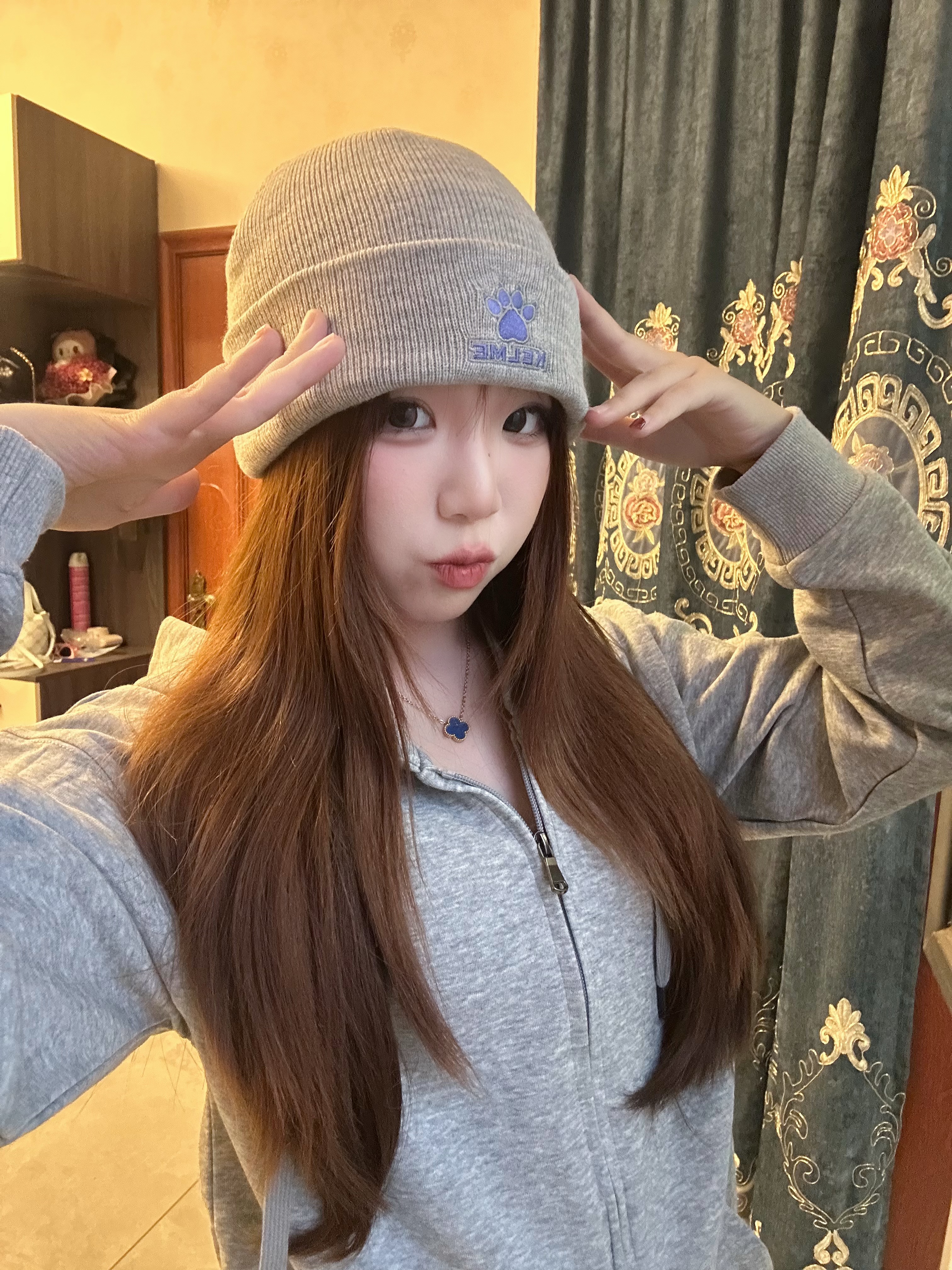 卡尔美（KELME）帽子男女秋冬季保暖户外滑雪毛线帽冷帽针织帽骑行防寒运动护耳帽 实拍图