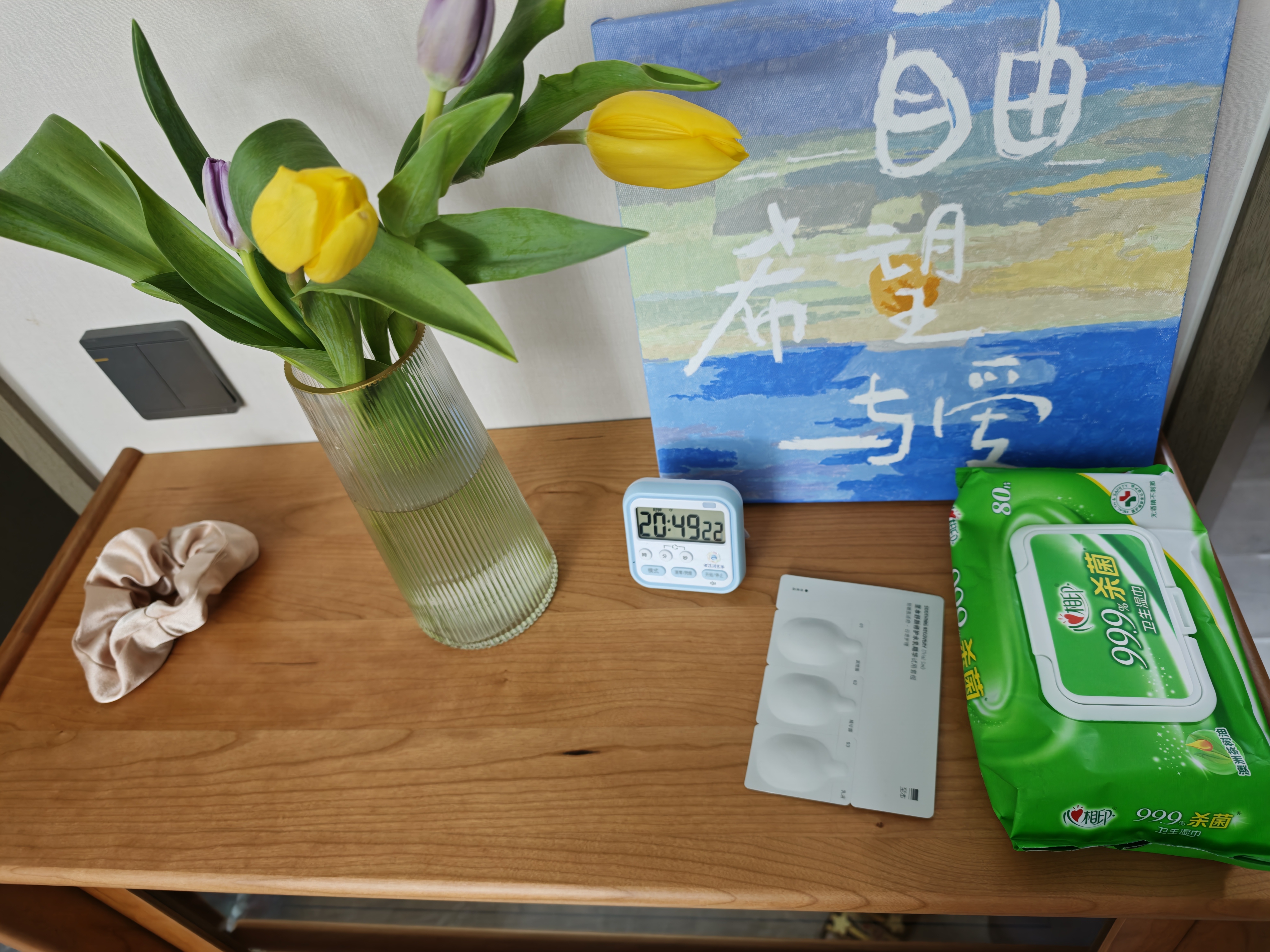 源氏木语实木玻璃翻门电视柜边柜樱桃木储物柜现代简约收纳柜书柜 实拍图