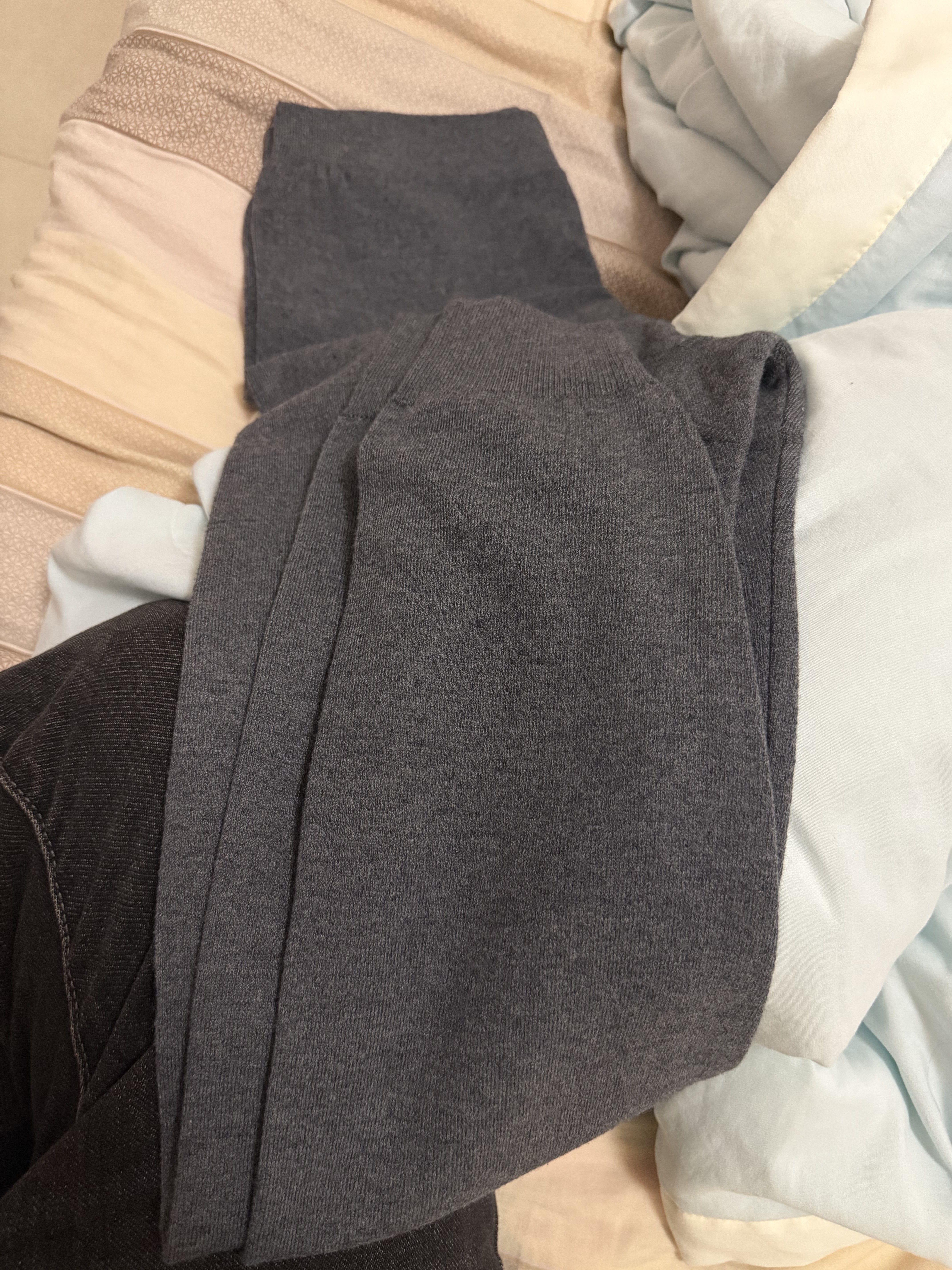 鄂尔多市羊毛裤加厚加绒裤男女士羊绒裤秋冬保暖裤中年高腰毛裤 男士中厚款羊毛裤-灰色 L 100-130斤 实拍图