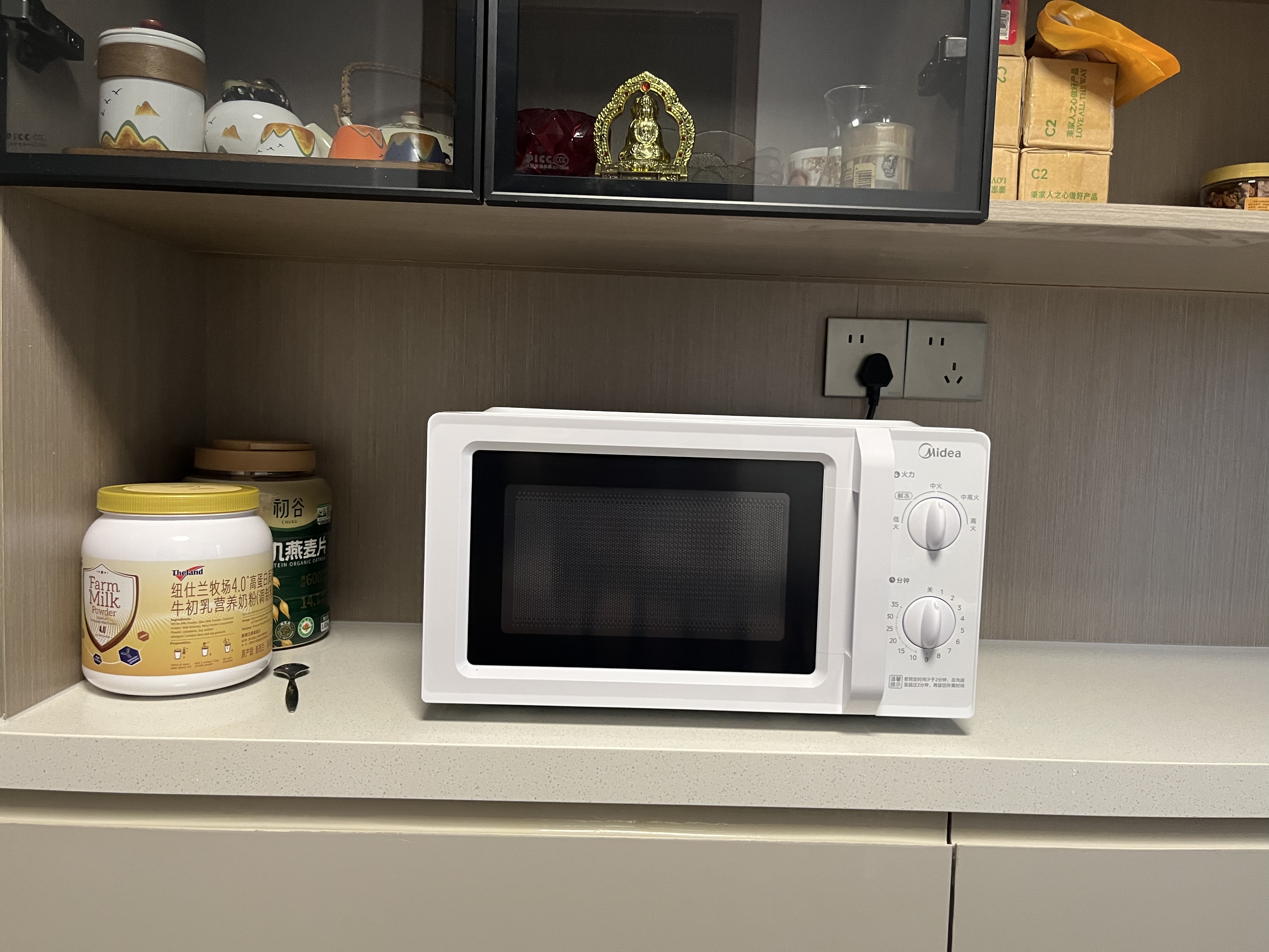 美的（Midea）快捷微波炉 家用小型 360°转盘加热 旋钮操控 易洁内胆2026新款升级（M1-L213B二代） 实拍图