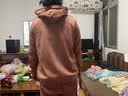 萱恋菲棉卫衣女春秋款宽松韩版长袖加绒加厚外穿洋气时尚上衣女 杏色【加绒加厚】 M 建议80-110斤 实拍图