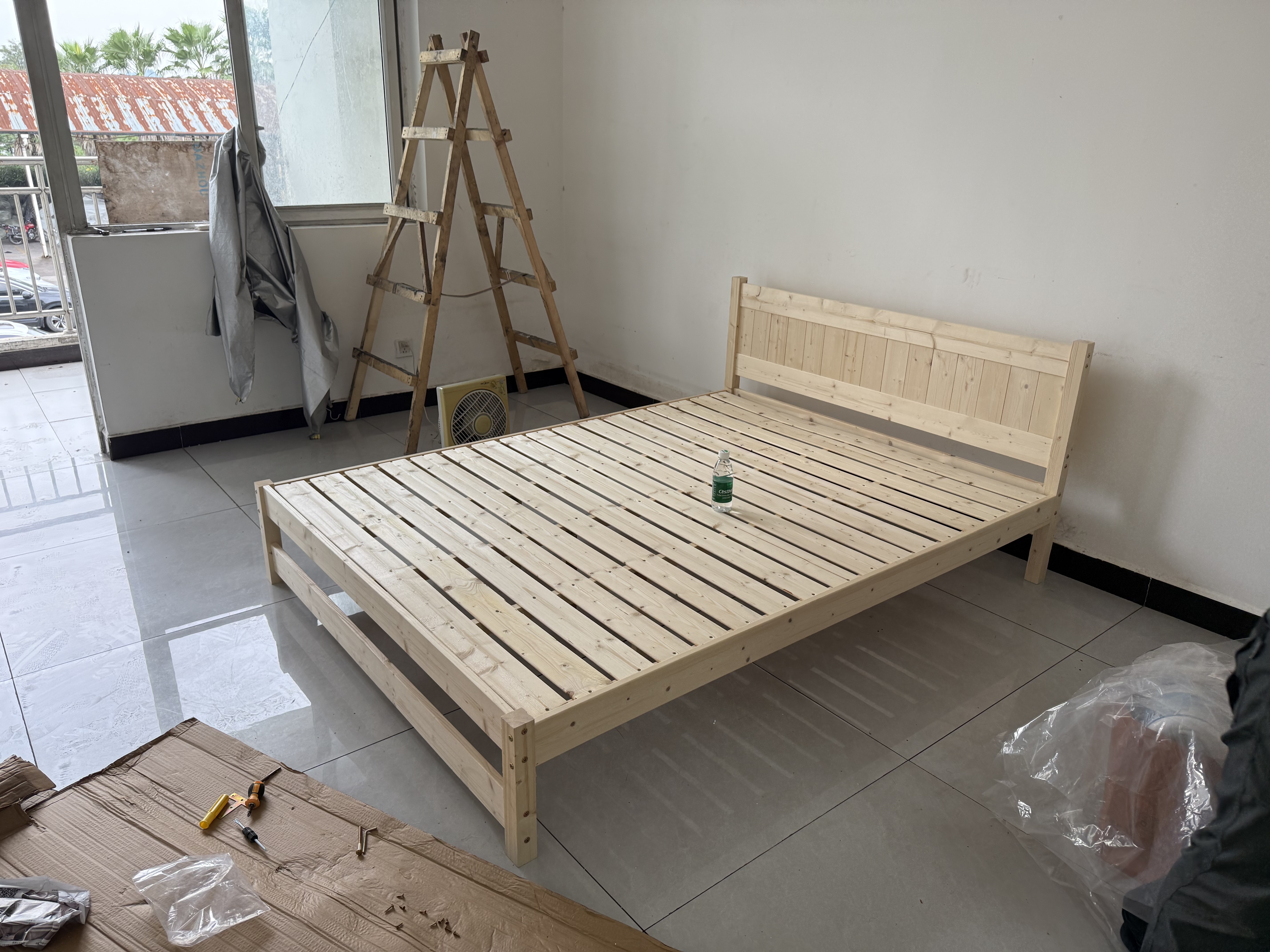 零树 实木床主卧双人床家具【包安装】 1.5m*2m床+5cm椰棕床垫 JY-004 实拍图