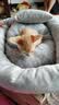 派乐特 猫窝狗窝保暖冬季秋天宠物猫咪毯垫子睡袋 灰色M+头枕 实拍图