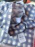 老粗布100纯棉床单单件宿舍单人全棉加厚床笠棉麻条纹被单三件套 【吸湿透气 亲肤舒睡】蓝小格 200x230cm三件套【床单+枕套2只】 实拍图