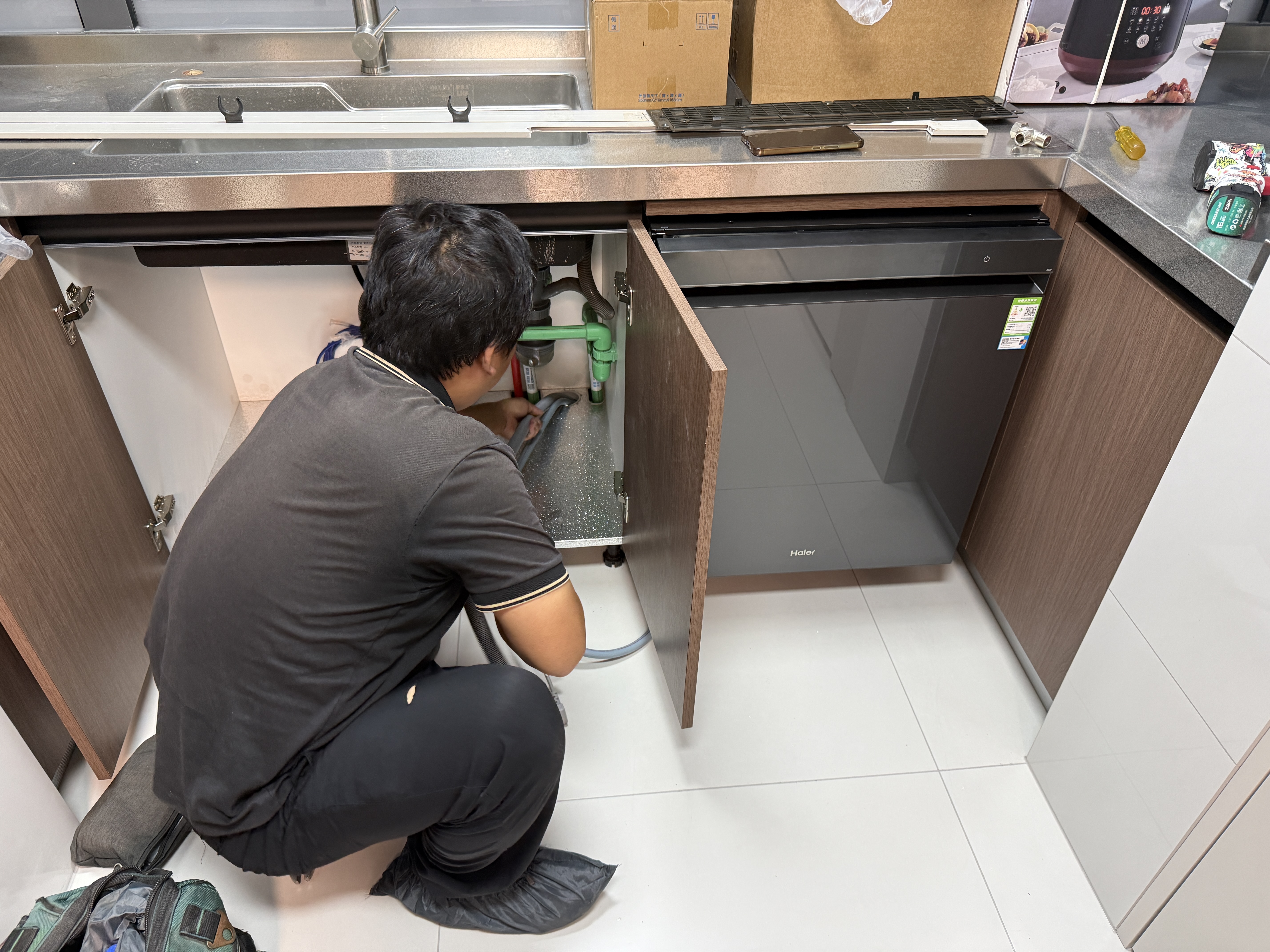 海尔（Haier）【莎莎同款】麦浪套系洗碗机嵌入式W5000Plus2.0新国标水效双面洗消毒163升22套EYSZW22586SHU1 实拍图