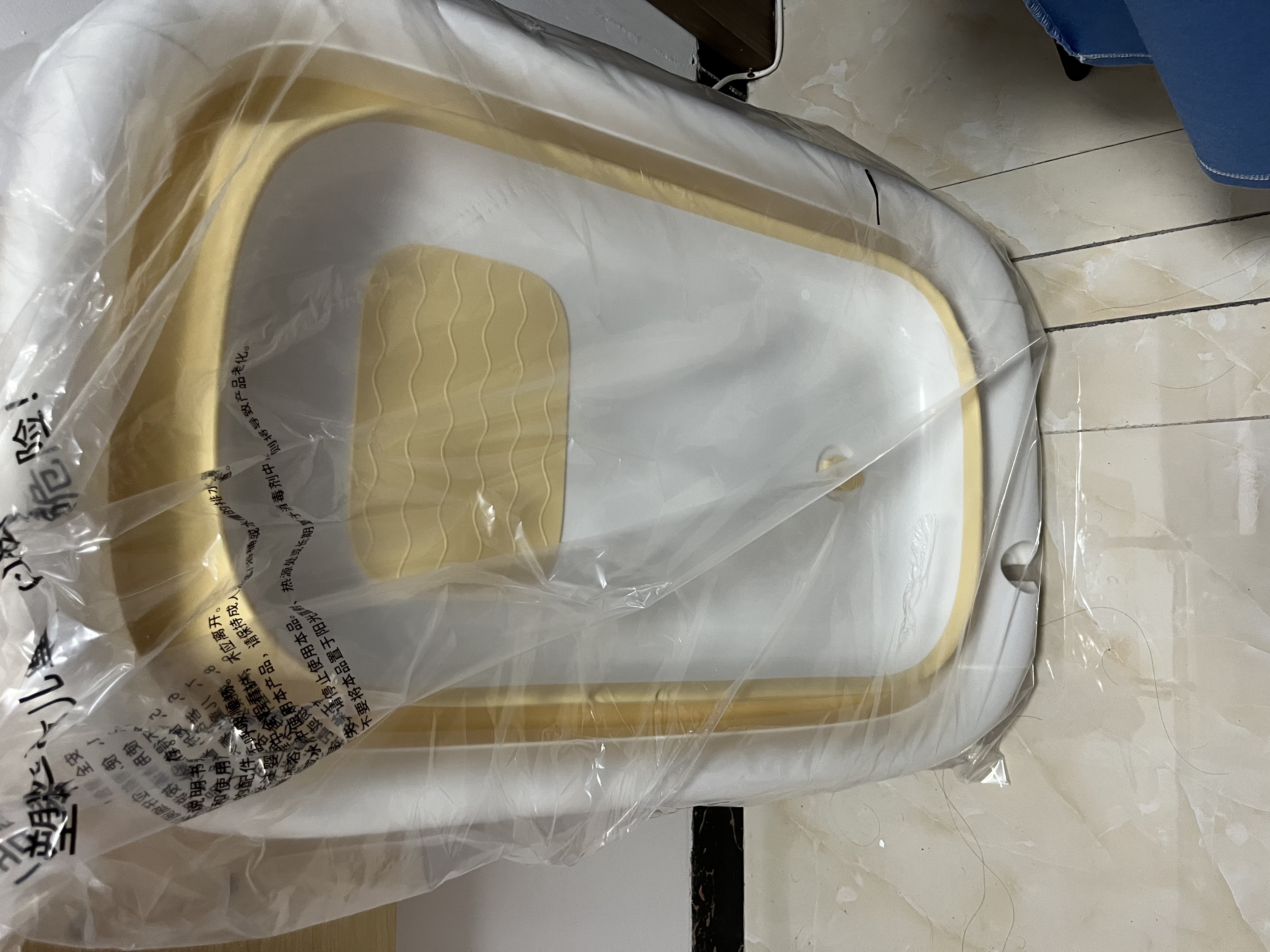 日康（rikang）婴儿洗澡盆折叠盆儿童浴盆 可配浴床浴垫浴网RK-X1048-1浅桔黄 实拍图