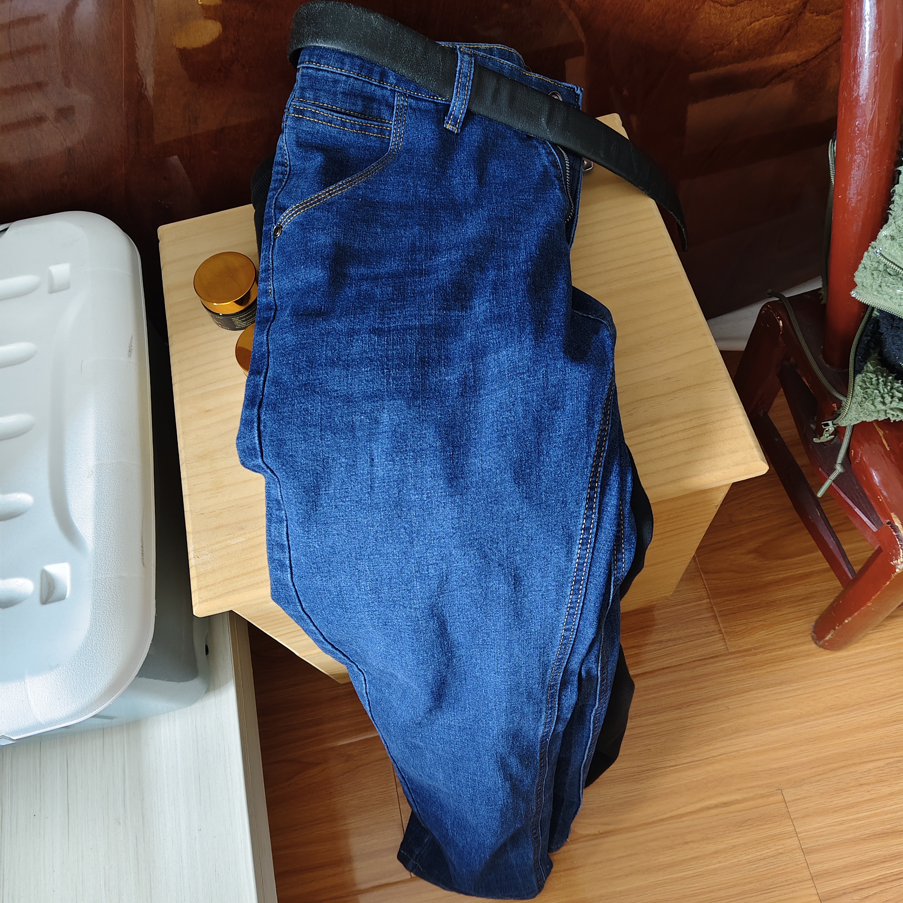 真维斯（Jeanswest）牛仔裤男士直筒宽松男裤2026秋季长裤男士弹力休闲裤子蓝色30 实拍图