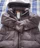 雪中飞羽绒服女冬季短款中老年宽松连帽保暖一手长外套妈妈装豆沙色XL 实拍图