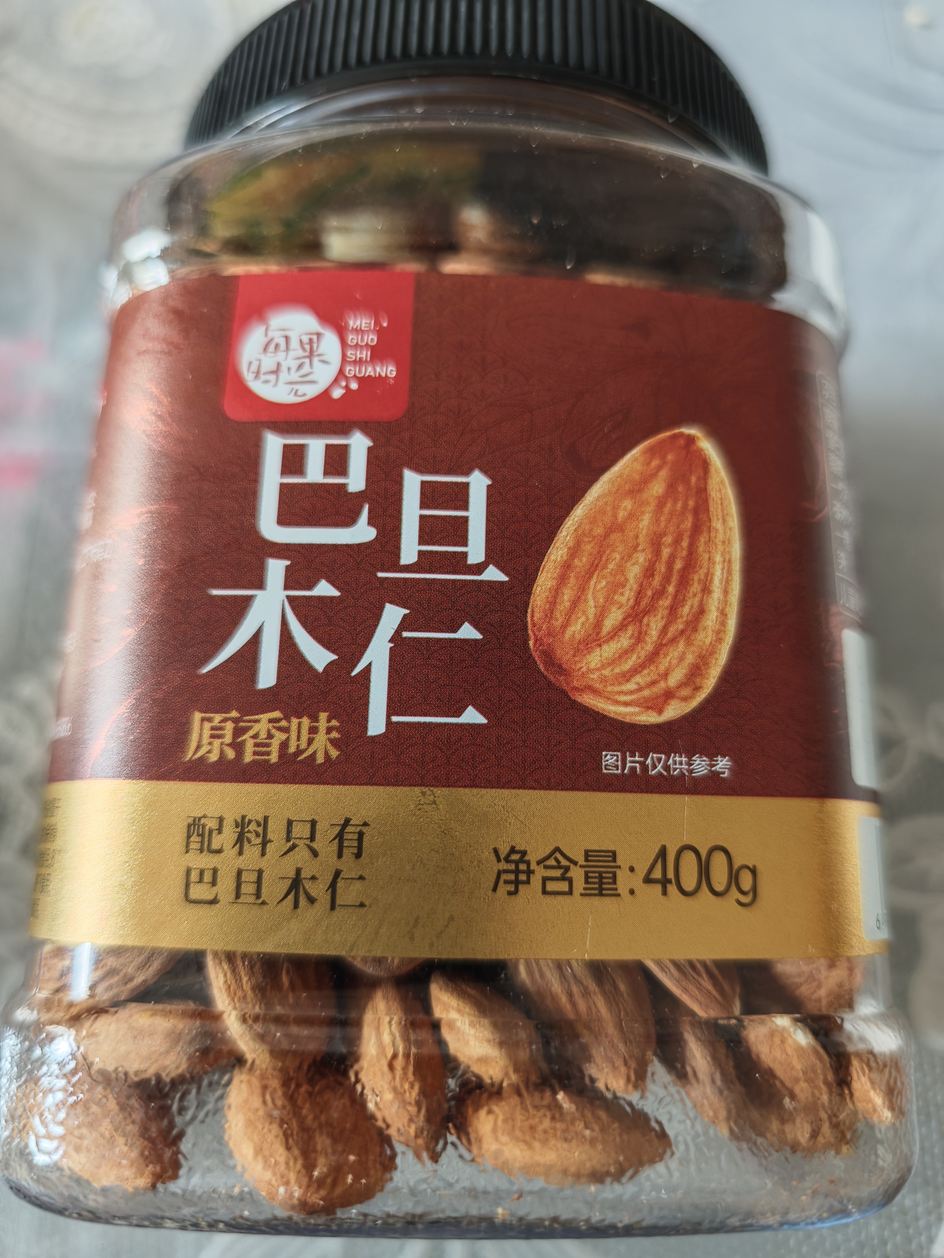 每果时光巴旦木仁400g原味无添加新货扁桃仁杏仁每日坚果干果休闲零食罐装 实拍图