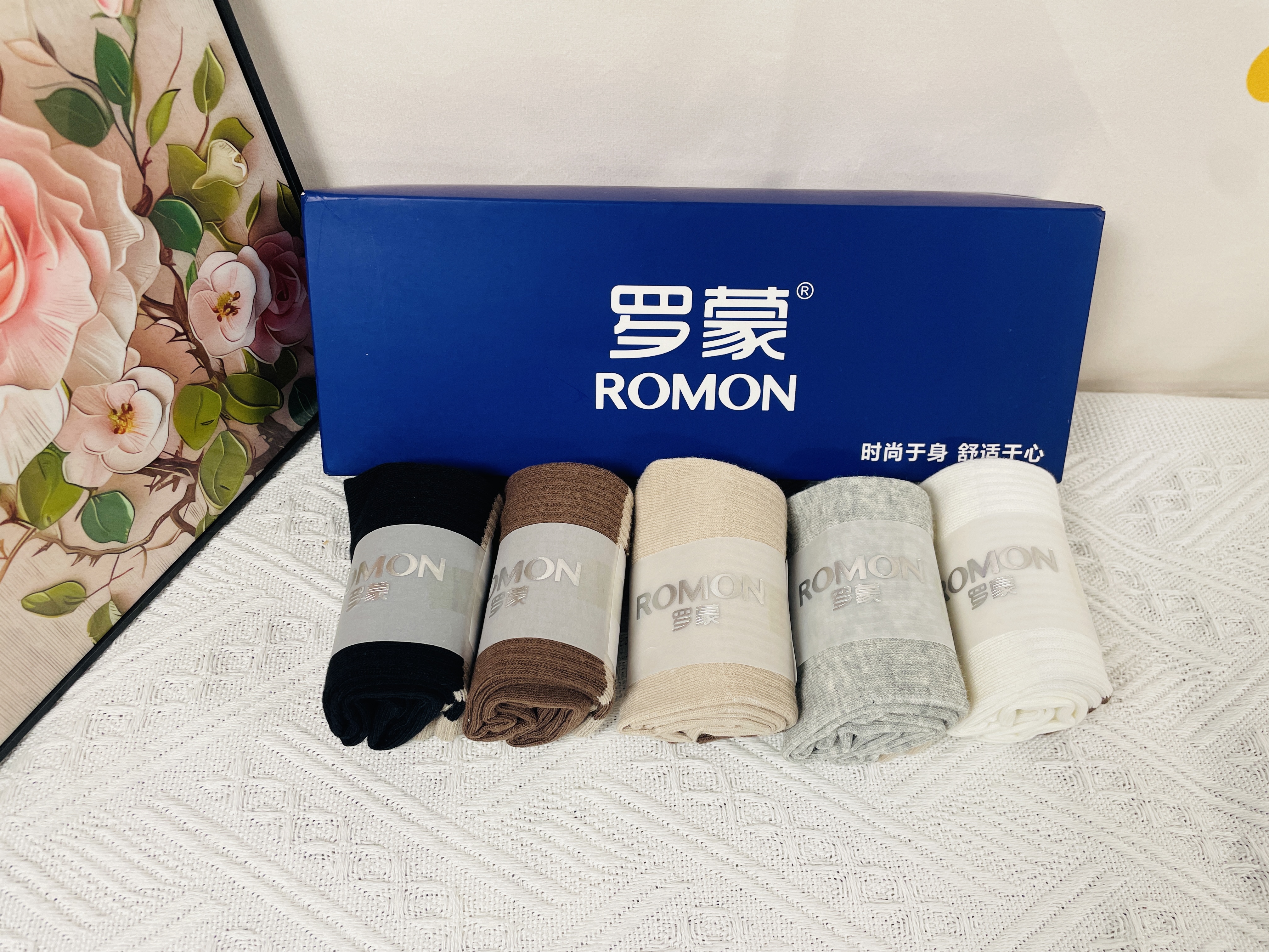 罗蒙（ROMON）袜子女100%纯棉10A抗菌防臭袜抗起球夏季中筒袜休闲女士袜5双装 实拍图