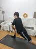 中欧男士健身垫大尺寸瑜伽垫加厚加宽静音专业防滑运动减震跳操隔音垫 黑【185*61cm】含绑带 10mm(厚度) 实拍图