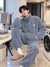 雪中飞珊瑚绒睡衣男士秋冬季2026年新款加绒加厚法兰绒家居服套装可外穿 NSJLY-KS17青瓦灰雪花绒K字标男 【柔软抗静电】 L -170/88A 【建议100-130斤】 实拍图