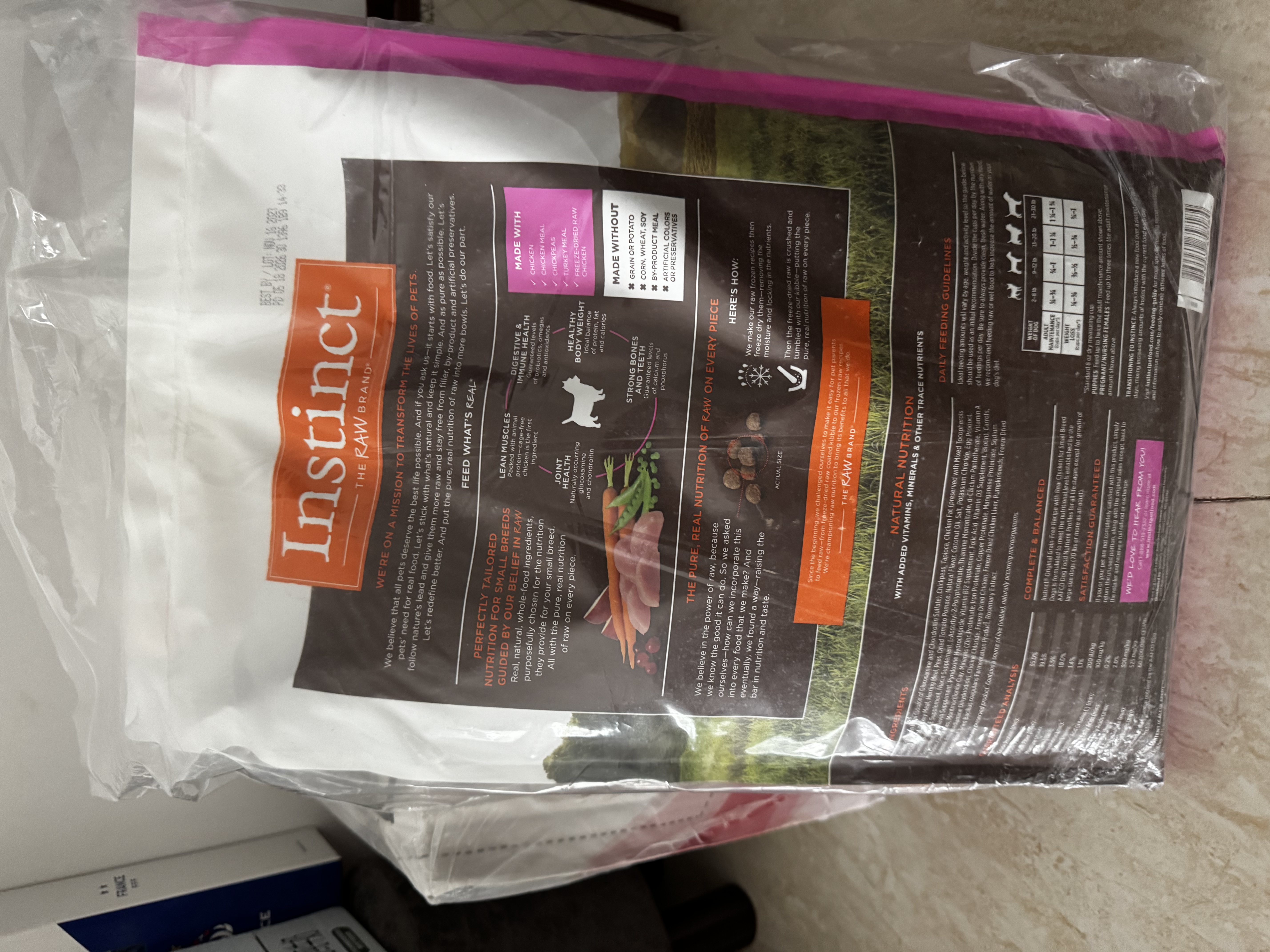instinct天然百利狗粮进口无谷鸡肉小型犬专用犬粮11磅/5kg[27年11月] 实拍图
