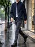 罗蒙（ROMON）外套男秋冬季时尚夹克男士行政商务休闲立领棒球服上衣男深兰XL 实拍图