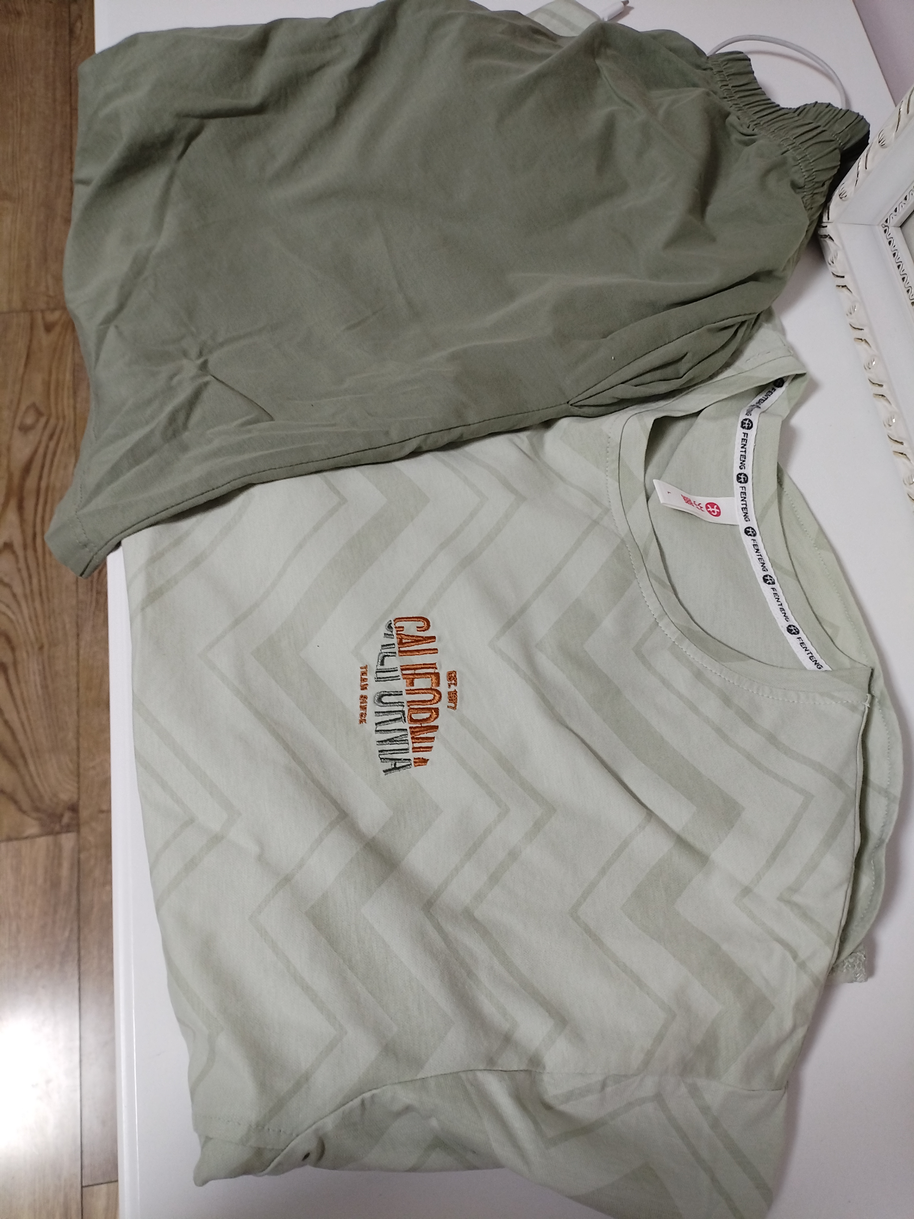 芬腾睡衣男女纯棉夏季可外穿休闲运动短袖短裤家居服套装软棉棉 实拍图