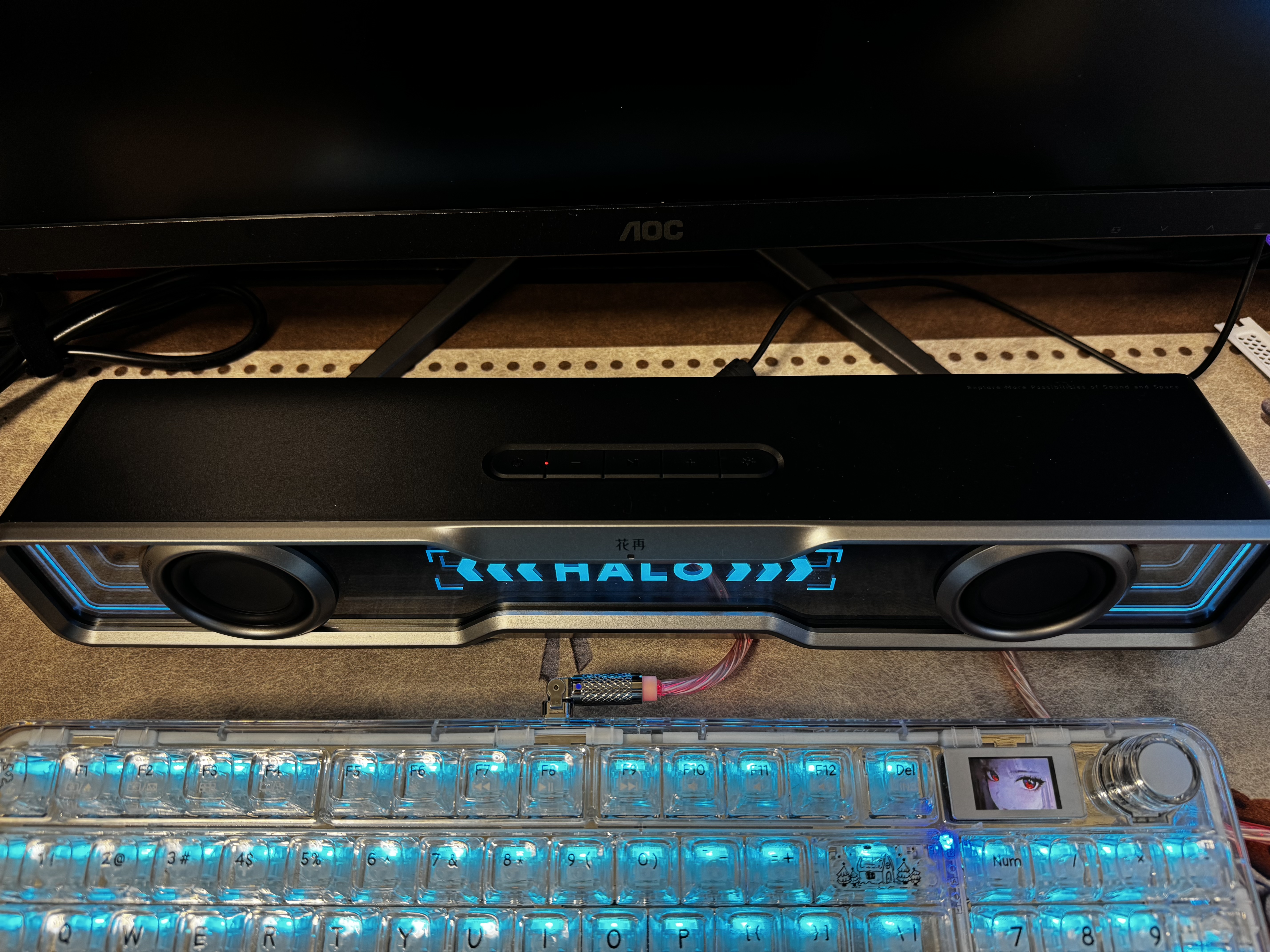 漫步者花再Halo SoundBar桌面音响音箱家用台式电脑PS游戏音响电脑回音壁长条有线音箱蓝牙RGB灯效 破界黑 实拍图