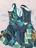黛岱泳衣女连体平角裙式保守遮肚显瘦大码胖MM泡温泉中老年妈妈款泳装 9911绿花 DD XL (身高155-160cm，105-115斤) 实拍图
