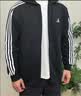 adidas通勤休闲三条纹连帽夹克早秋外套卫衣男装阿迪达斯轻运动   黑色/白   L 实拍图