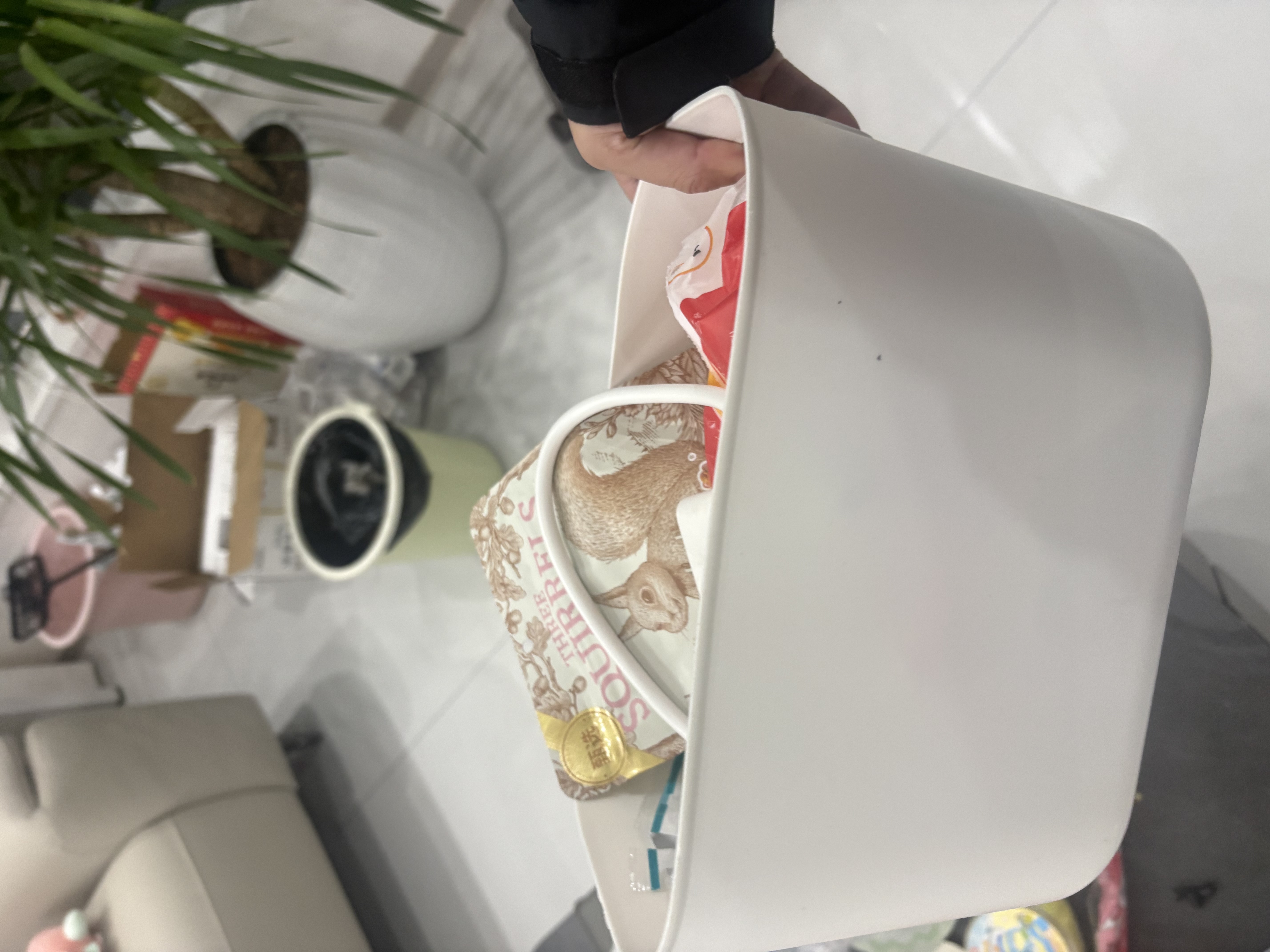 访客桌面储物盒杂物收纳盒家用零食玩具玩具零食整理筐整理箱收纳箱 大号加高加厚【3只装】带盖 实拍图