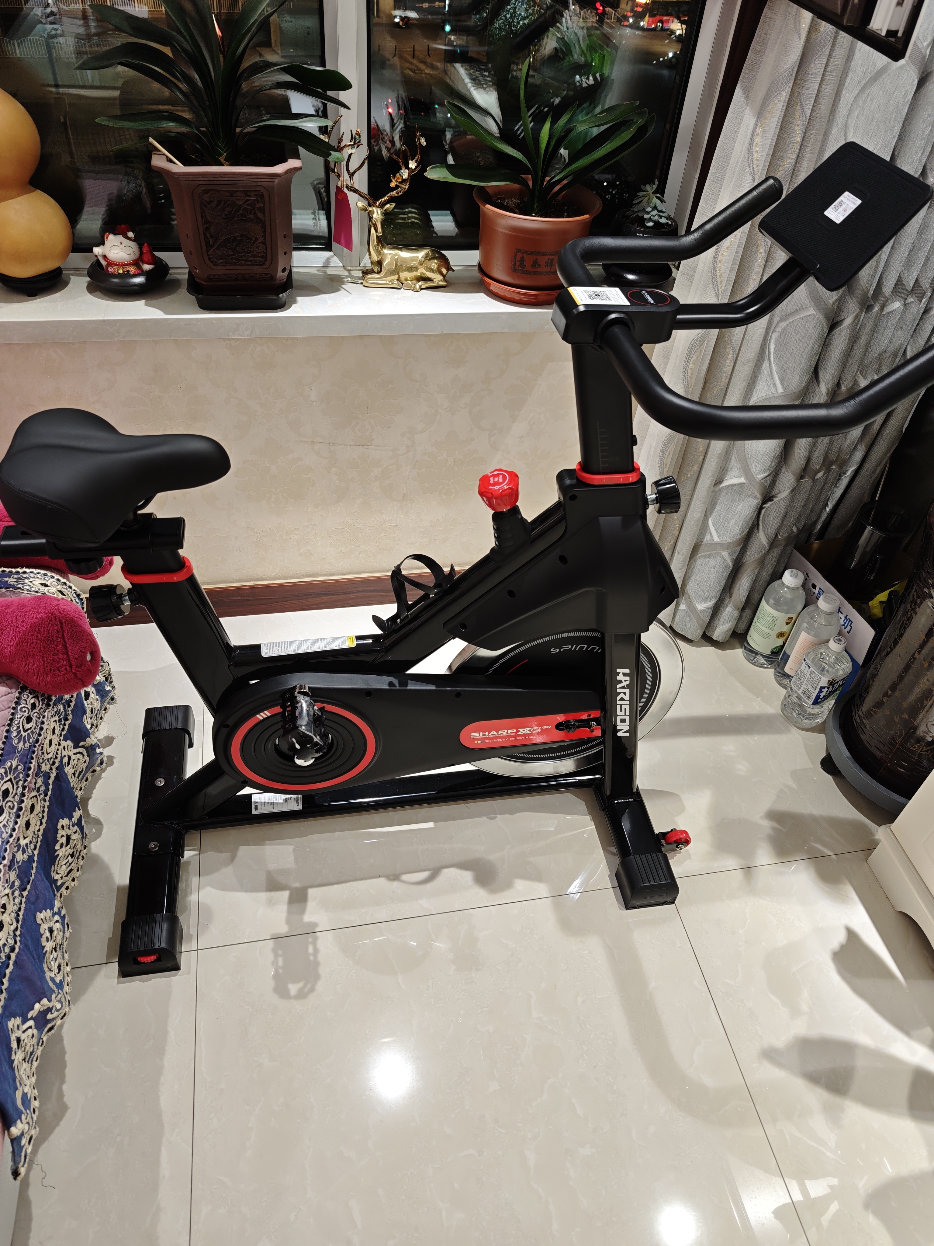 HARISON汉臣动感单车家用智能健身车 室内自行车健身器材SHARP HR-X9eco 实拍图