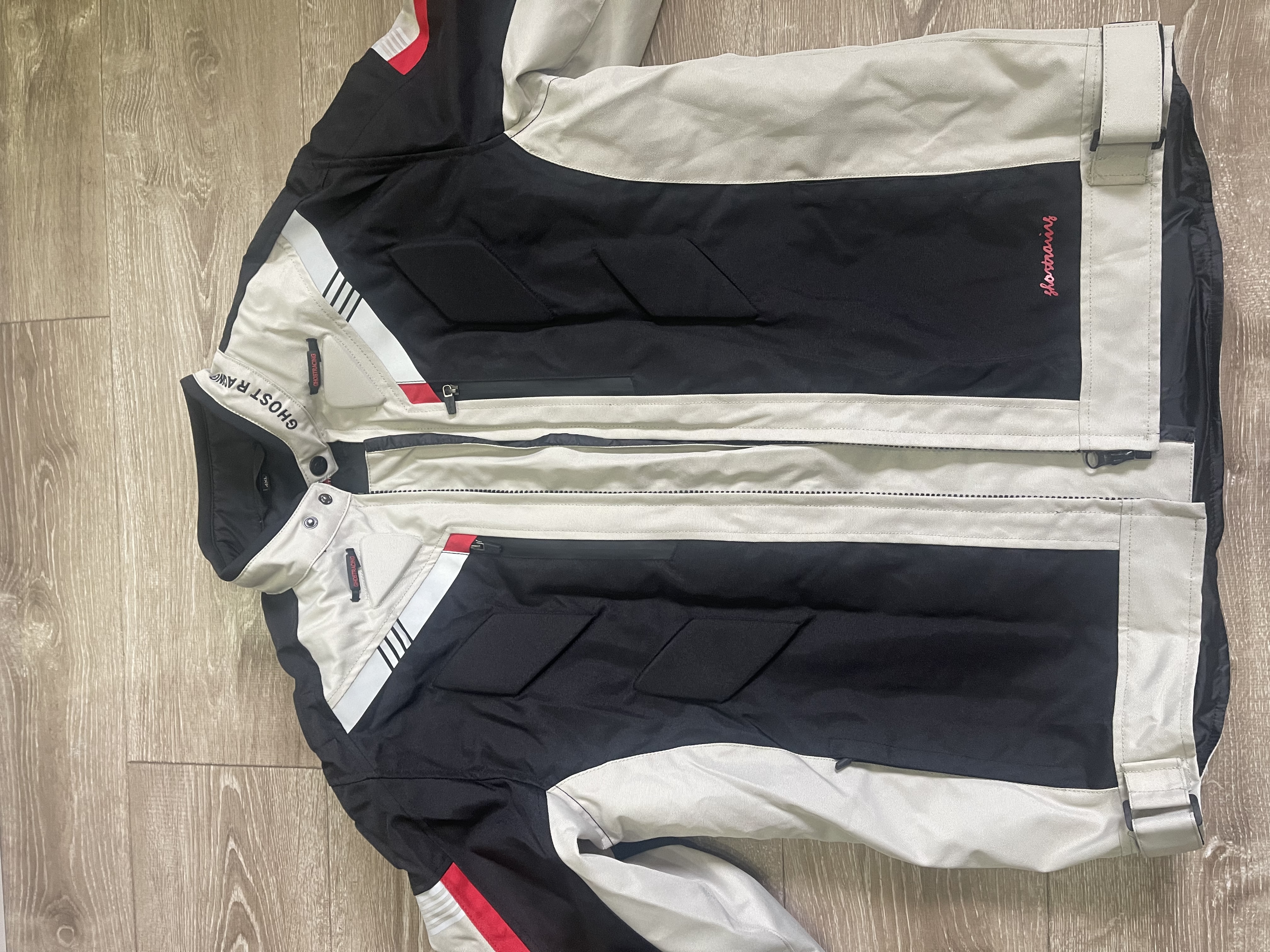 魔鬼竞赛（GHOST RACING）摩托车骑行服套装四季通用男防风透气防摔机车服夹克摩托车赛车服 浅灰套装（升级防水款） XL 实拍图