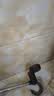 吸盘毛巾架免打孔卫生间置物架浴室毛巾杆壁挂式厕所浴巾收纳挂架 伸缩款透明黑【65-130cm】 实拍图