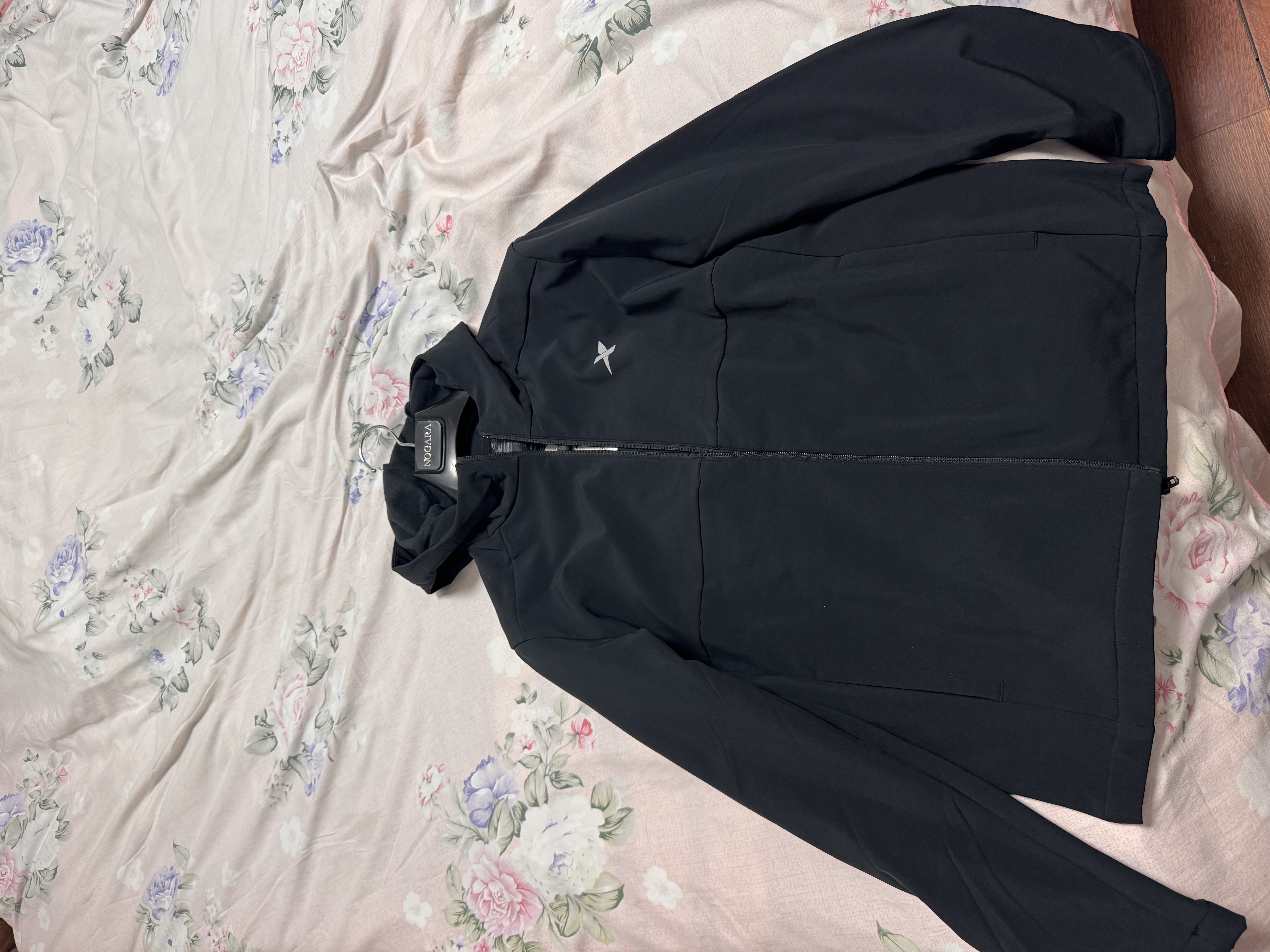 特步防泼水外套秋季新款男夹克上衣跑步服户外骑行服双层风衣运动服 【防风锁温】正黑色-0123加绒 L 实拍图