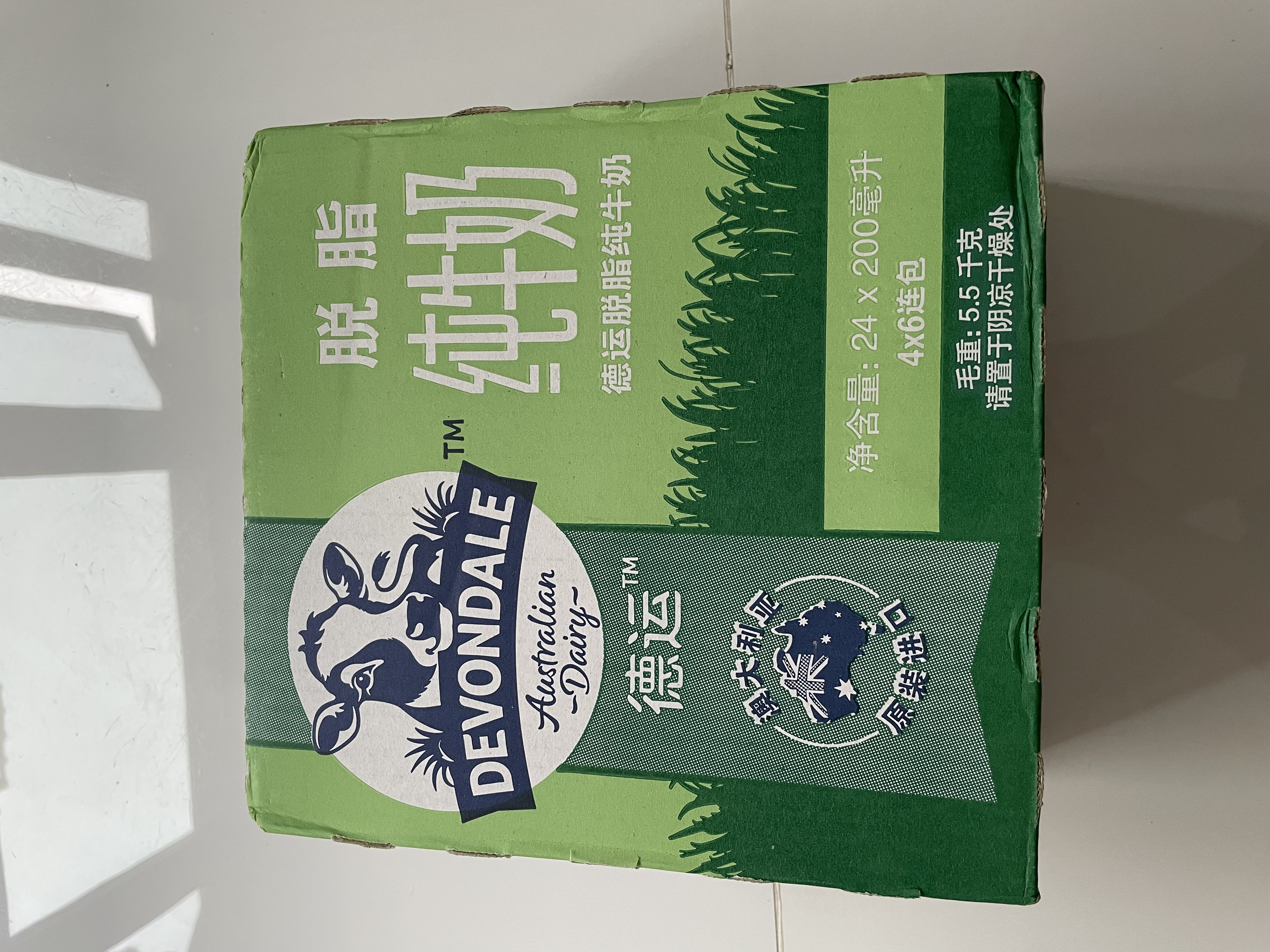 德运（Devondale）脱脂纯牛奶200ml*24盒/箱装澳洲原装进口高钙0脂肪早餐奶 实拍图