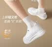ZHR则则头层牛皮小白鞋女厚底内增高休闲鞋女轻便百搭女鞋 KS59F 白色 37 实拍图