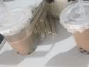 双枪（Suncha）奶茶杯一次性塑料水杯带盖吸管露营外带便携用咖啡杯400ML*20套 实拍图