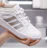 adidas ENTRAP美式校园风运动鞋少年感复古篮球风板鞋阿迪达斯   白/金色   37 实拍图