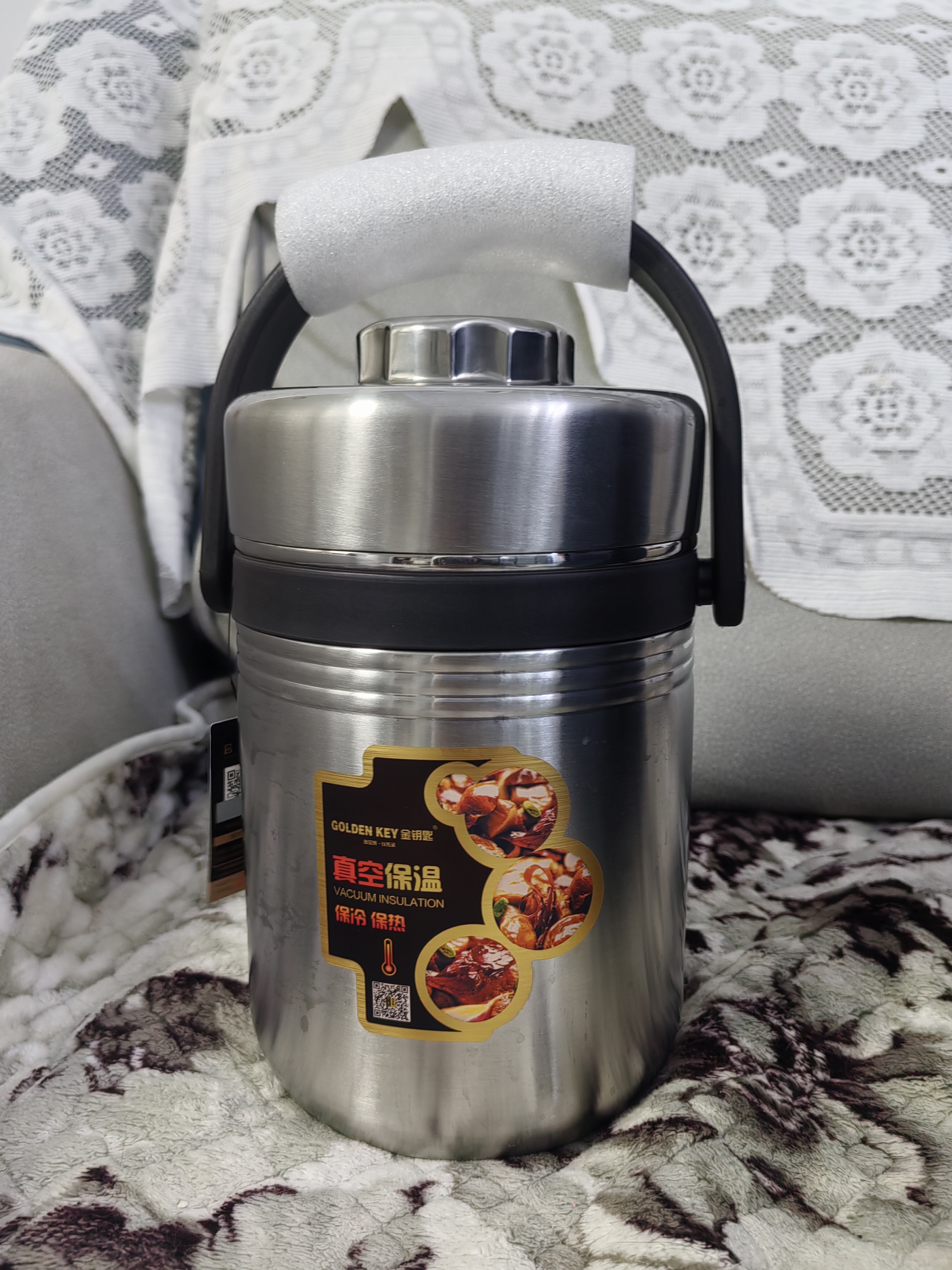 金钥匙316保温提锅1.5L防溢真空不锈钢保温饭盒(升级版)GK-RS1500T-316 实拍图