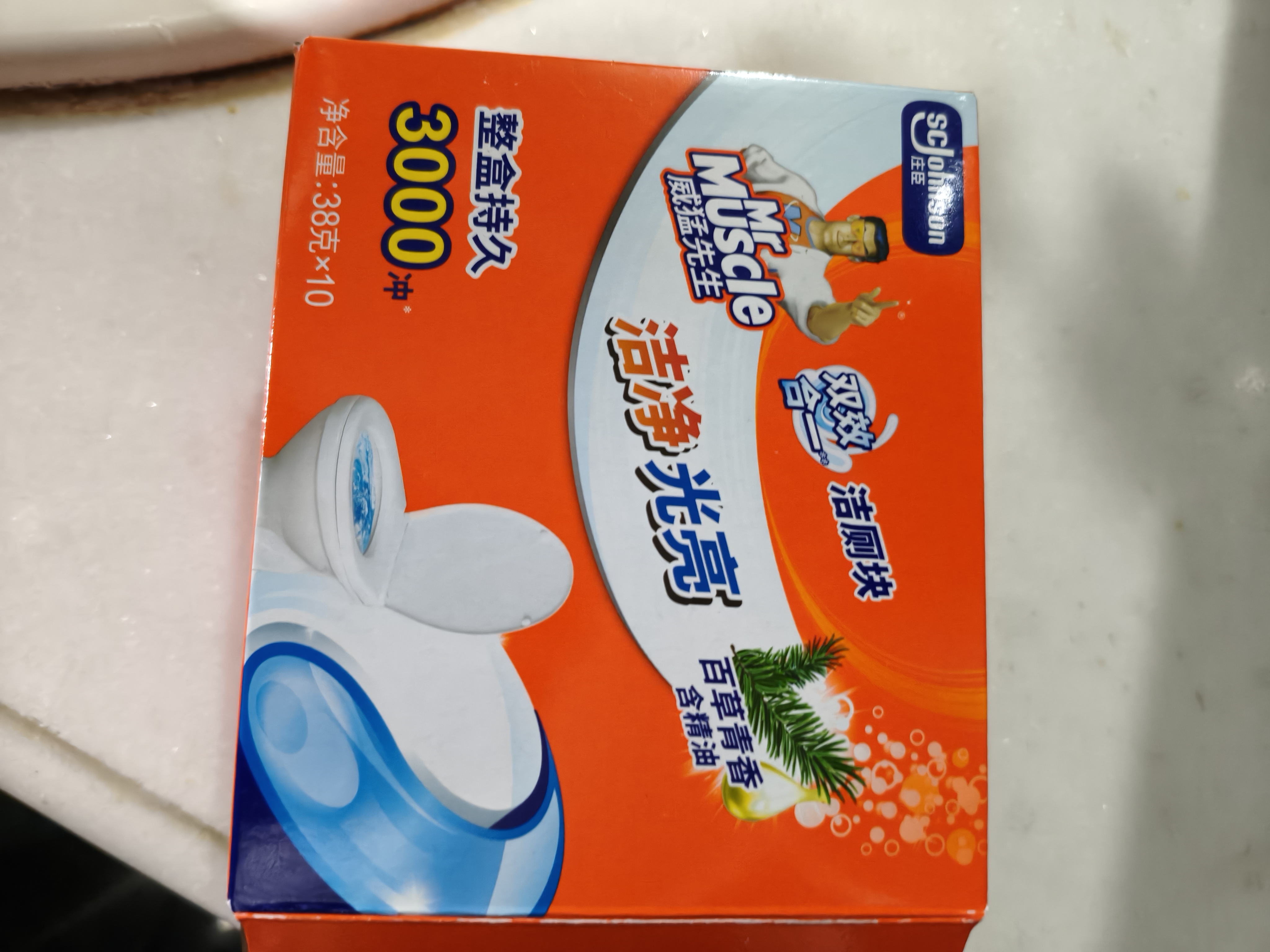 威猛先生（Mr Muscle） 洁厕宝 38g*10块 百草香型 蓝泡泡洁厕块 厕所马桶清洁祛垢 实拍图