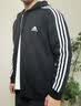 adidas通勤休闲三条纹连帽夹克早秋外套卫衣男装阿迪达斯轻运动   黑色/白   2XL 实拍图