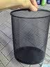 百家好世 家用金属网垃圾桶无盖12L圆形黑色客厅卫生间卧室铁丝网办公纸篓 实拍图
