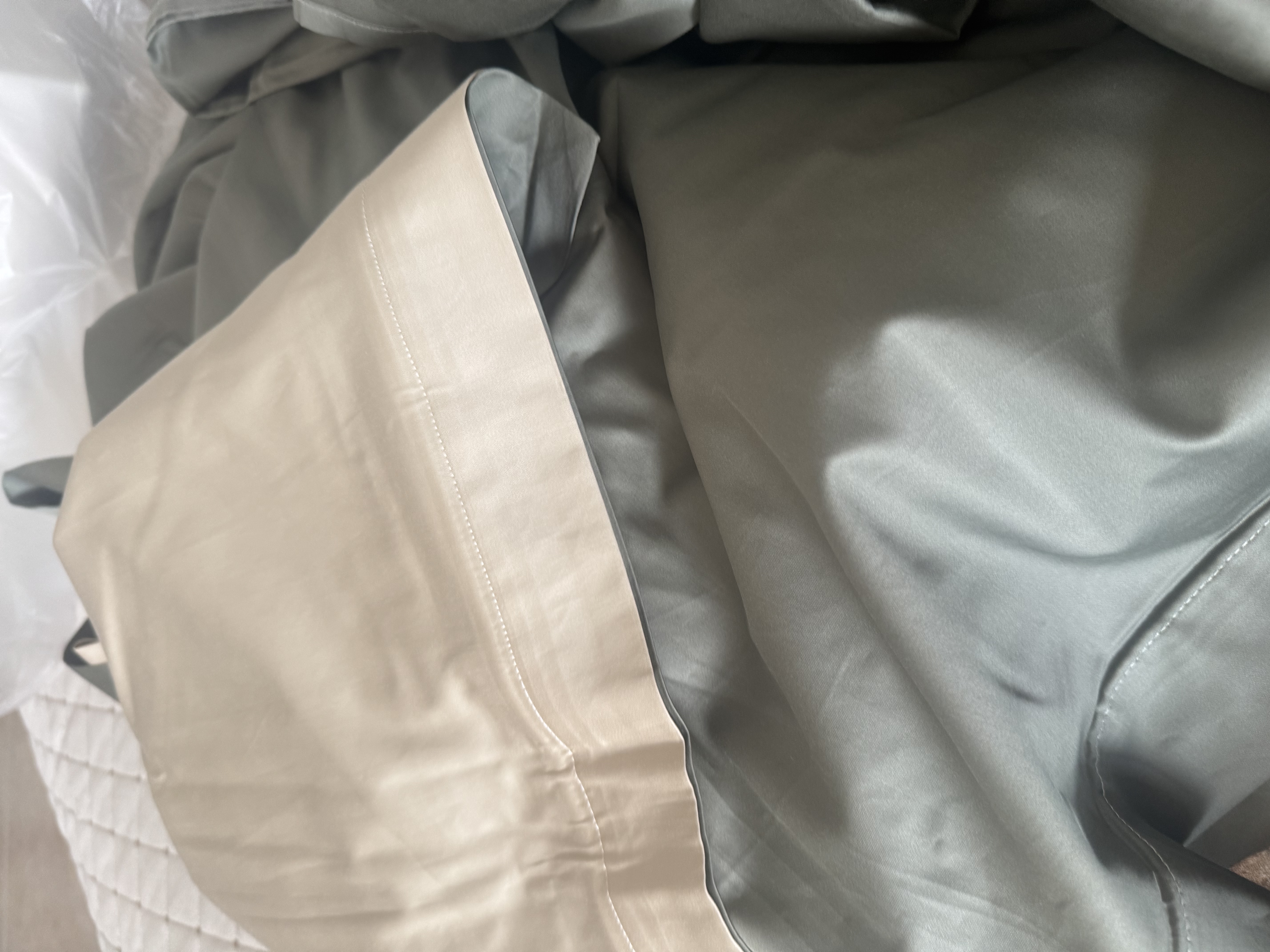 LOVO罗莱生活 轻奢100S支长绒棉贡缎四件套双人床上用品200*230cm绿色 实拍图