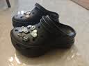 卡骆驰（CROCS）檀健次同款复古小鲸鱼洞洞鞋时尚女鞋厚底洞洞鞋花园鞋206302 黑色-001(含智必星) 38 (240mm) 实拍图