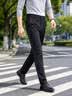 罗蒙（ROMON）休闲裤男秋冬潮流西裤免烫宽松通勤商务弹力百搭裤子男XK35黑色32 实拍图
